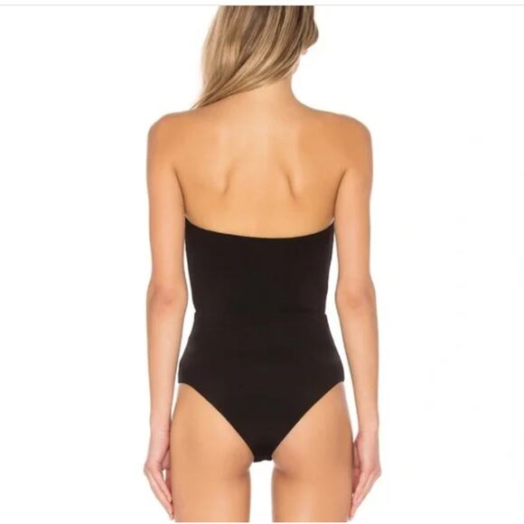 NBD Revolve Patricia Bodysuit Womens Small Black Sweetheart Halter Top Neutral - Picture 2 of 13